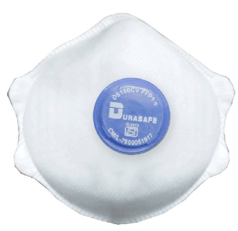 Durasafe FFP1 DS 160CV Valved Carbon Dust Mask | Odor Neutralizing Filter with Easy-Breath Exhalation Valve | Comfortable Industrial Respirator for Painting, Fabrication & Construction UAE Bulk Offer